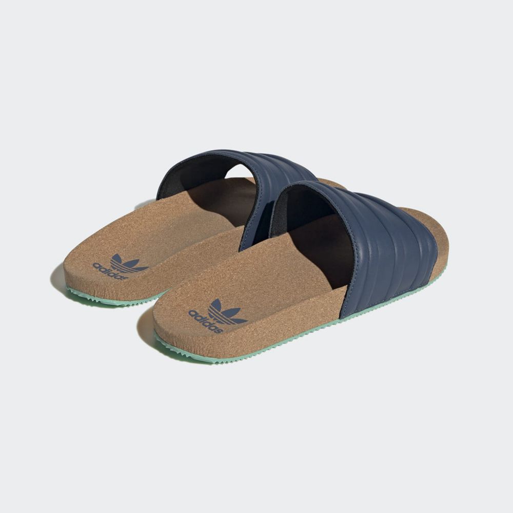 Claquette Adidas Island Club Adilette Premium Bleu Marine Vert Femme | ULO-15064709