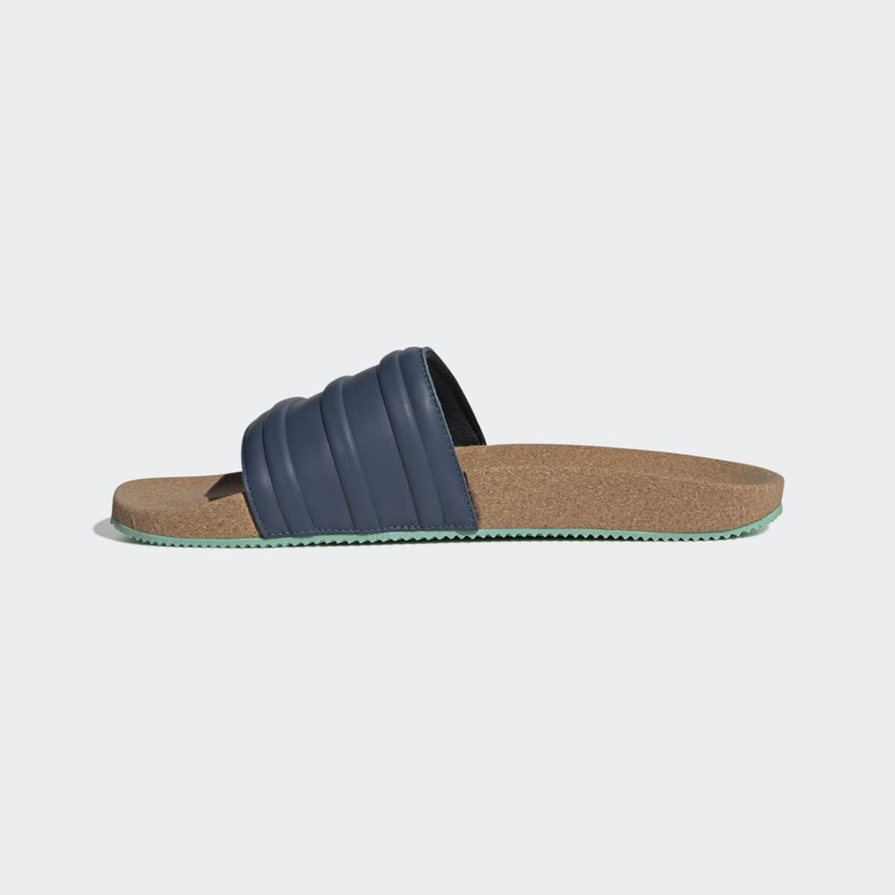 Claquette Adidas Island Club Adilette Premium Bleu Marine Vert Femme | ULO-15064709