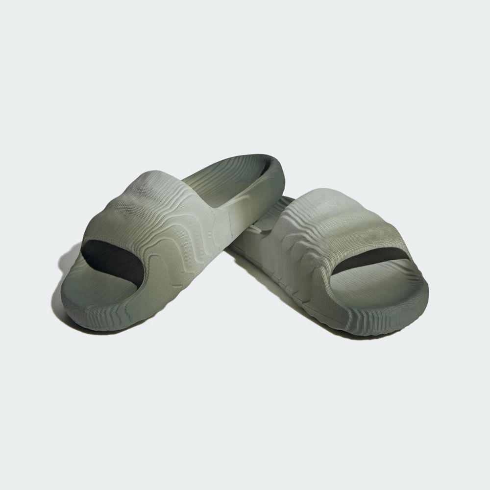 Claquette Adidas Adilette 22 Argent Vert Noir Femme | PWH-99621562