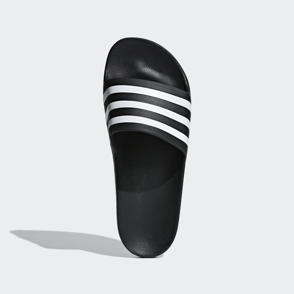 Claquette Adidas Adilette Aqua Noir Blanche Femme | XQH-04638571