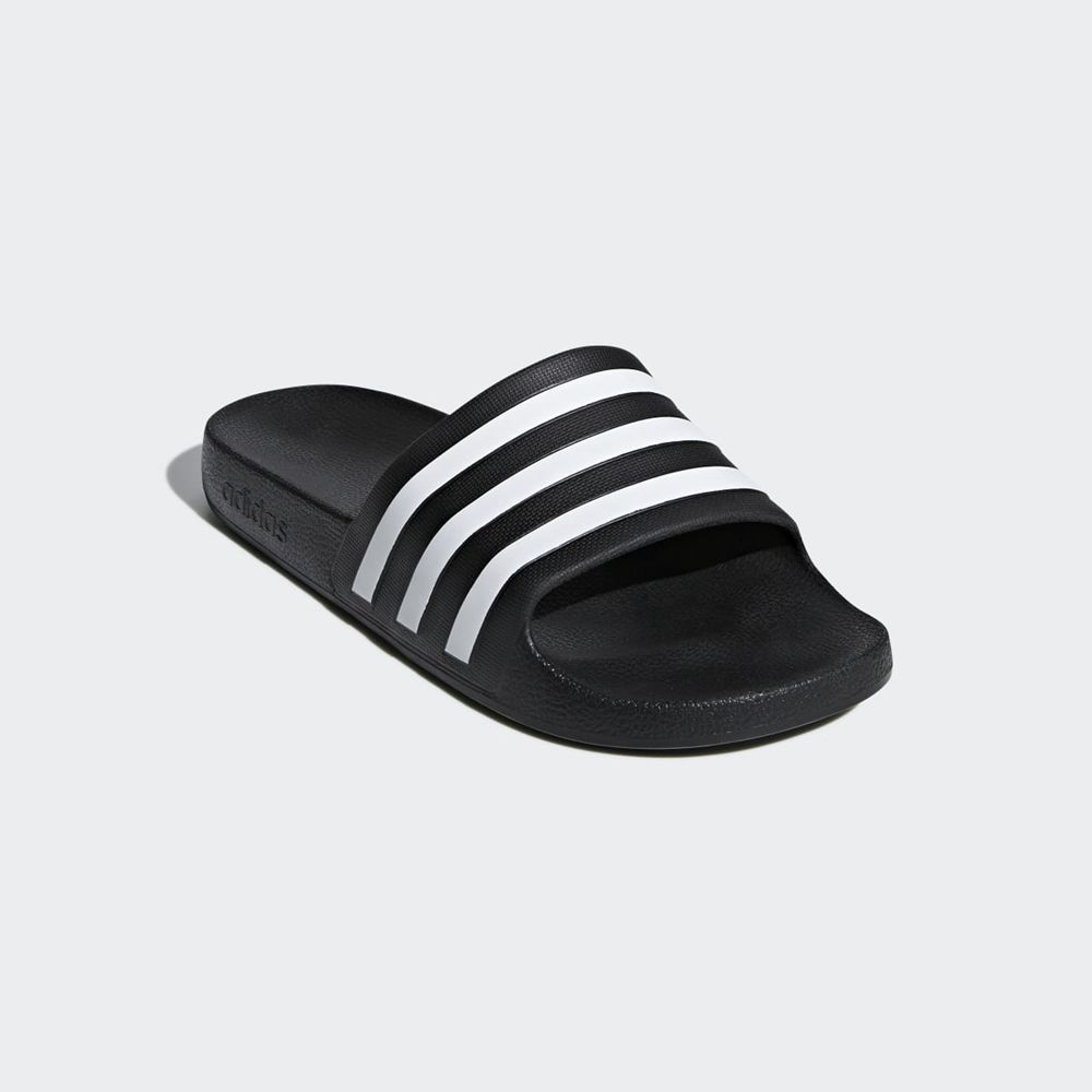 Claquette Adidas Adilette Aqua Noir Blanche Femme | XQH-04638571