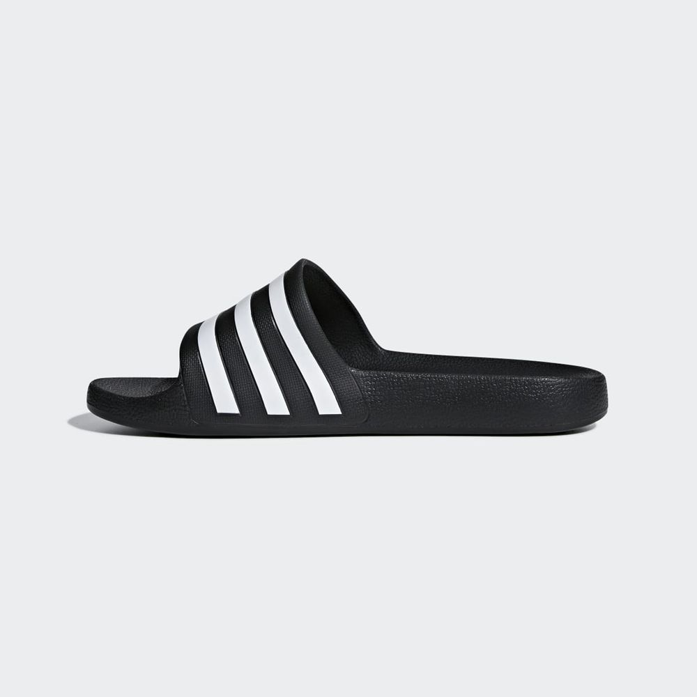 Claquette Adidas Adilette Aqua Noir Blanche Femme | XQH-04638571