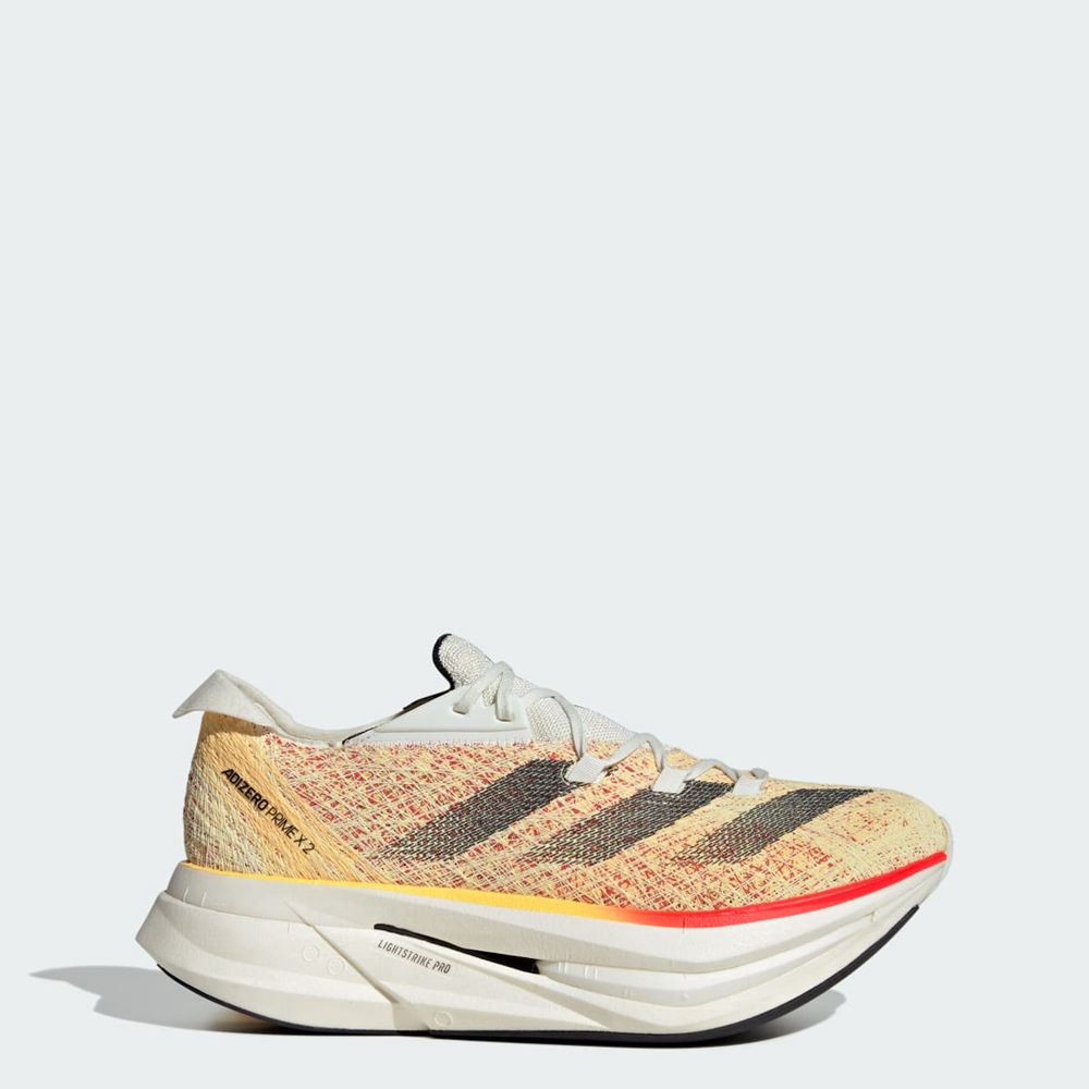 Chaussure Running Adidas Adizero Prime x 2.0 Strung Blanche Noir Jaune Femme | WHR-13215356