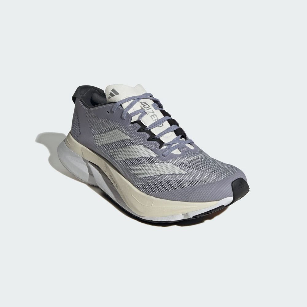 Chaussure Running Adidas Adizero Boston 12 Violette Blanche Argent Femme | RLQ-70772156