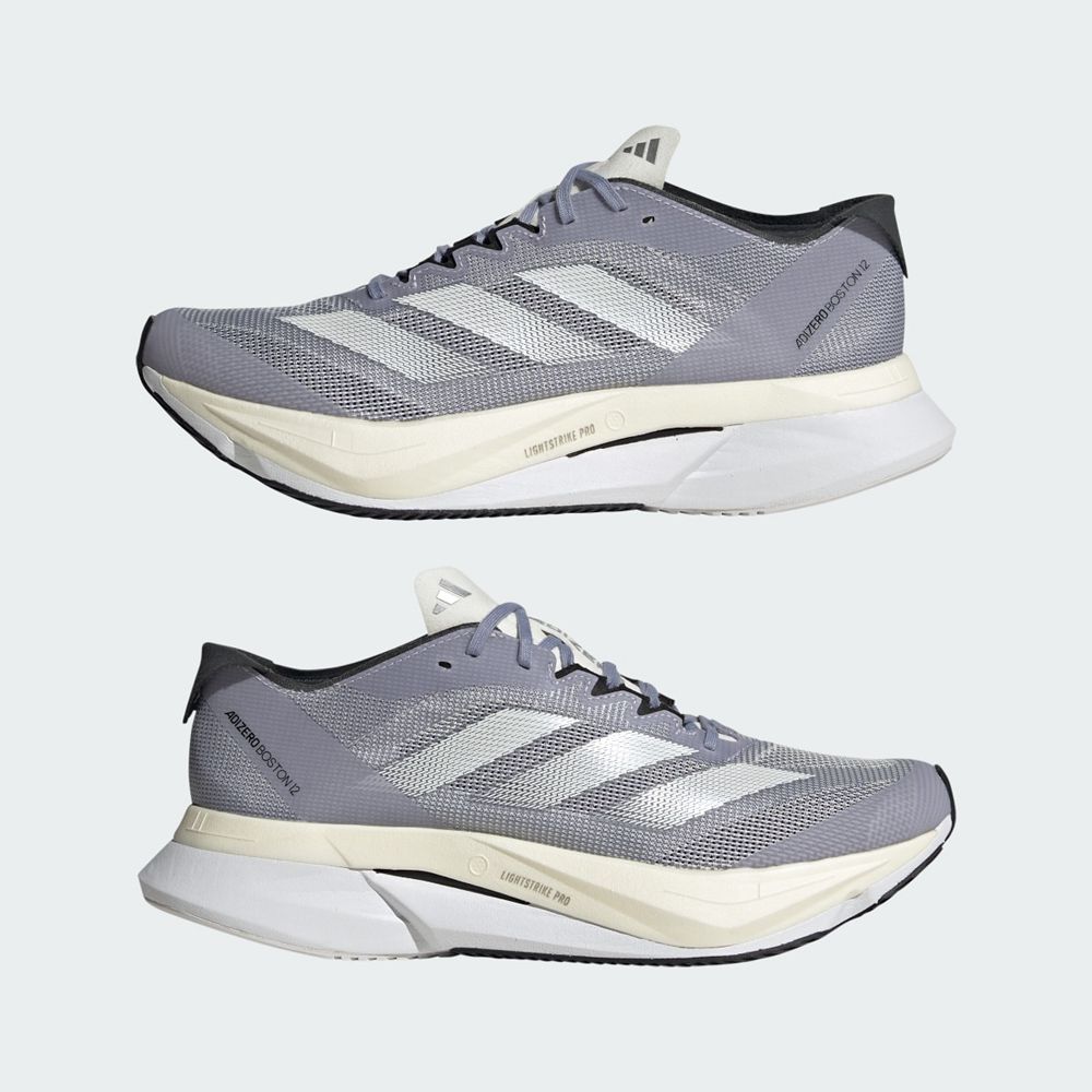 Chaussure Running Adidas Adizero Boston 12 Violette Blanche Argent Femme | RLQ-70772156