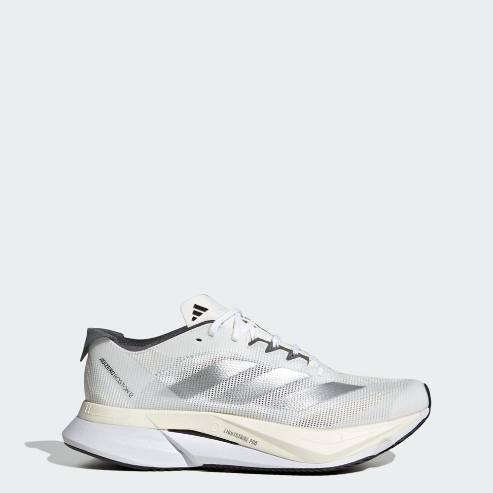 Chaussure Running Adidas Adizero Boston 12 Blanche Argent Grise Femme | YCX-25785259