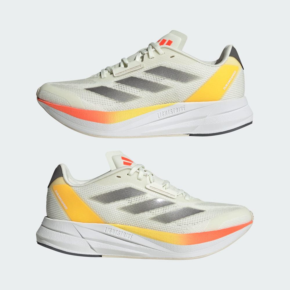 Chaussure Running Adidas Duramo Speed Blanche Grise Jaune Femme | KZB-45179293