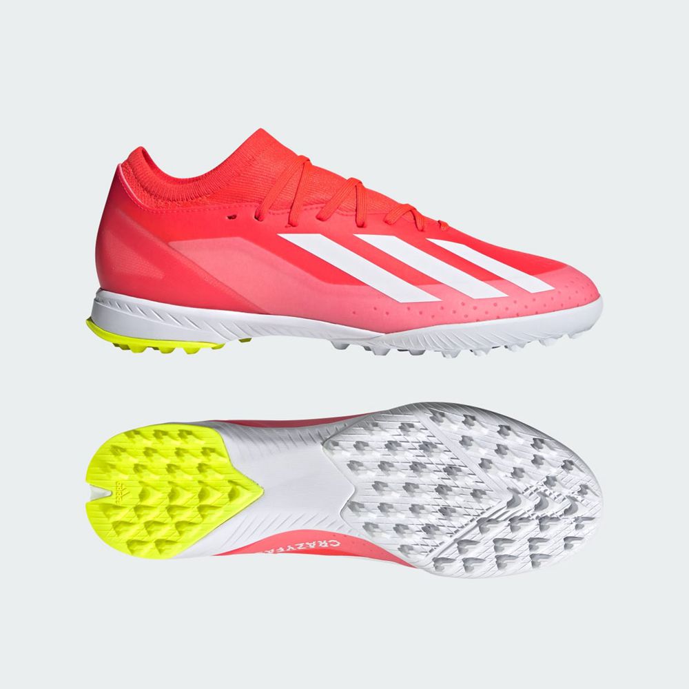 Chaussure Futsal Adidas X Crazyfast League Turf Rouge Blanche Jaune Femme | WWU-41840427