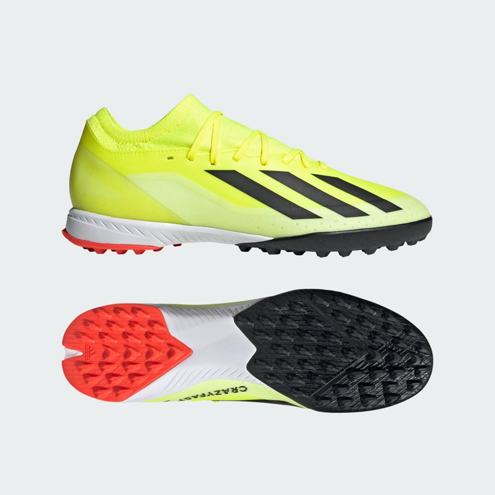 Chaussure Futsal Adidas X Crazyfast League Turf Jaune Noir Blanche Femme | GEK-62482890