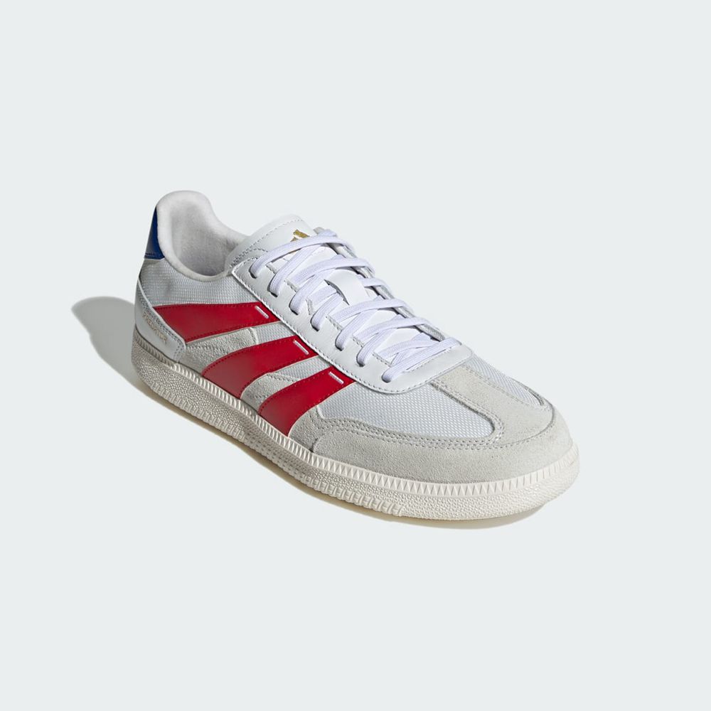 Chaussure Futsal Adidas Predator 24 League Low Freestyle Blanche Rouge Bleu Femme | FLK-70464259