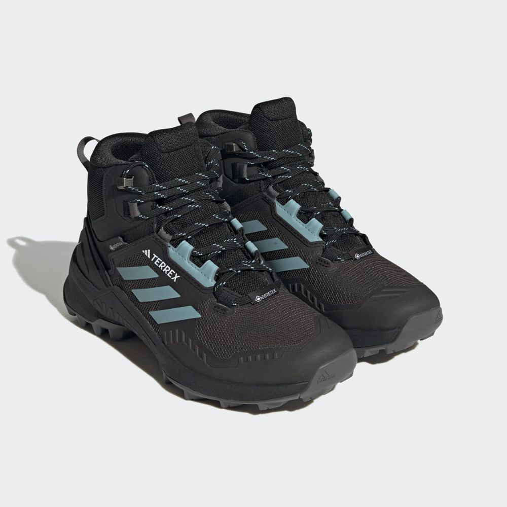 Chaussure de Randonnée Adidas Terrex Swift R3 Mid Gore-Tex Noir Vert Grise Femme | YJU-69684982