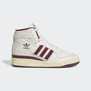 Basket Montante Adidas Forum 84 High Blanche Bordeaux Jaune Femme | HZQ-76569704