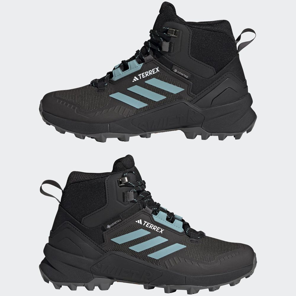 Chaussure de Randonnée Adidas Terrex Swift R3 Mid Gore-Tex Noir Vert Grise Femme | YJU-69684982