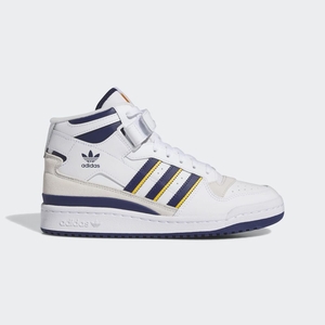 Basket Montante Adidas Forum Mid Blanche Bleu Jaune Femme | OHY-41342607