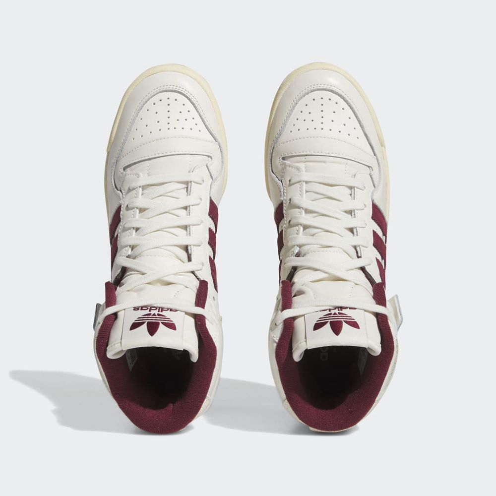 Basket Montante Adidas Forum 84 High Blanche Bordeaux Jaune Femme | HZQ-76569704