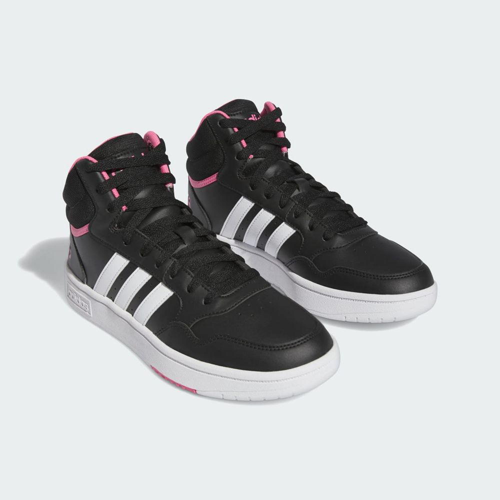 Basket Montante Adidas Hoops 3.0 Mid Noir Blanche Rose Femme | UQW-21238720