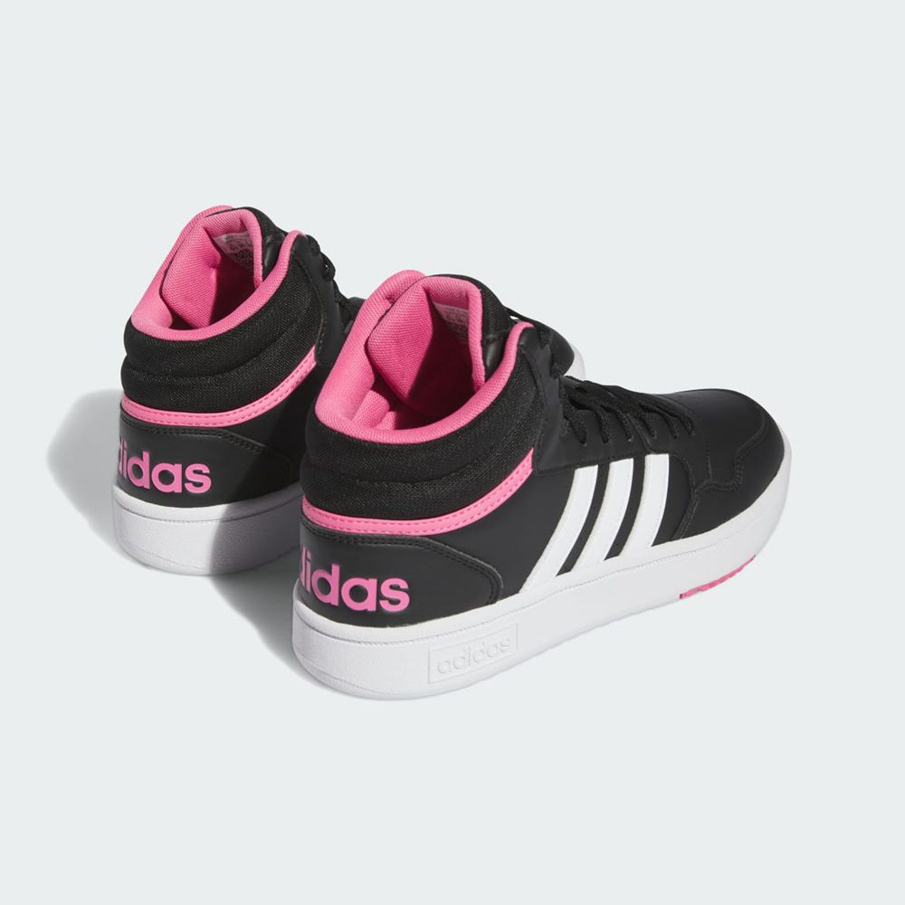 Basket Montante Adidas Hoops 3.0 Mid Noir Blanche Rose Femme | UQW-21238720