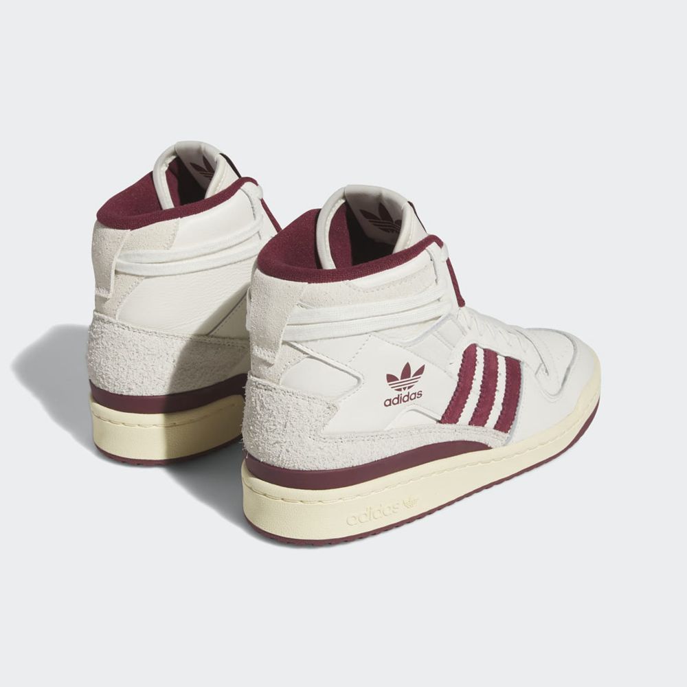 Basket Montante Adidas Forum 84 High Blanche Bordeaux Jaune Femme | HZQ-76569704