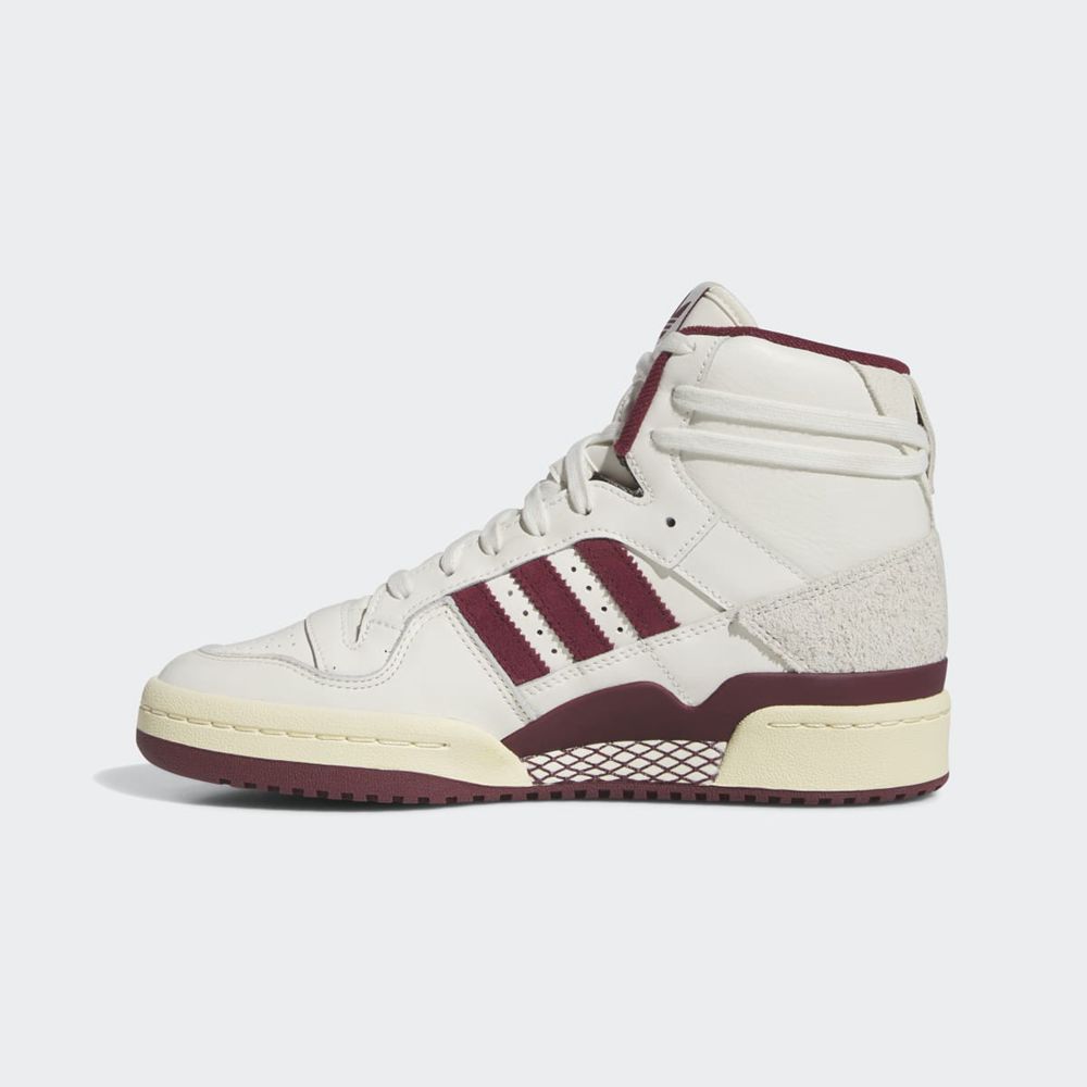 Basket Montante Adidas Forum 84 High Blanche Bordeaux Jaune Femme | HZQ-76569704