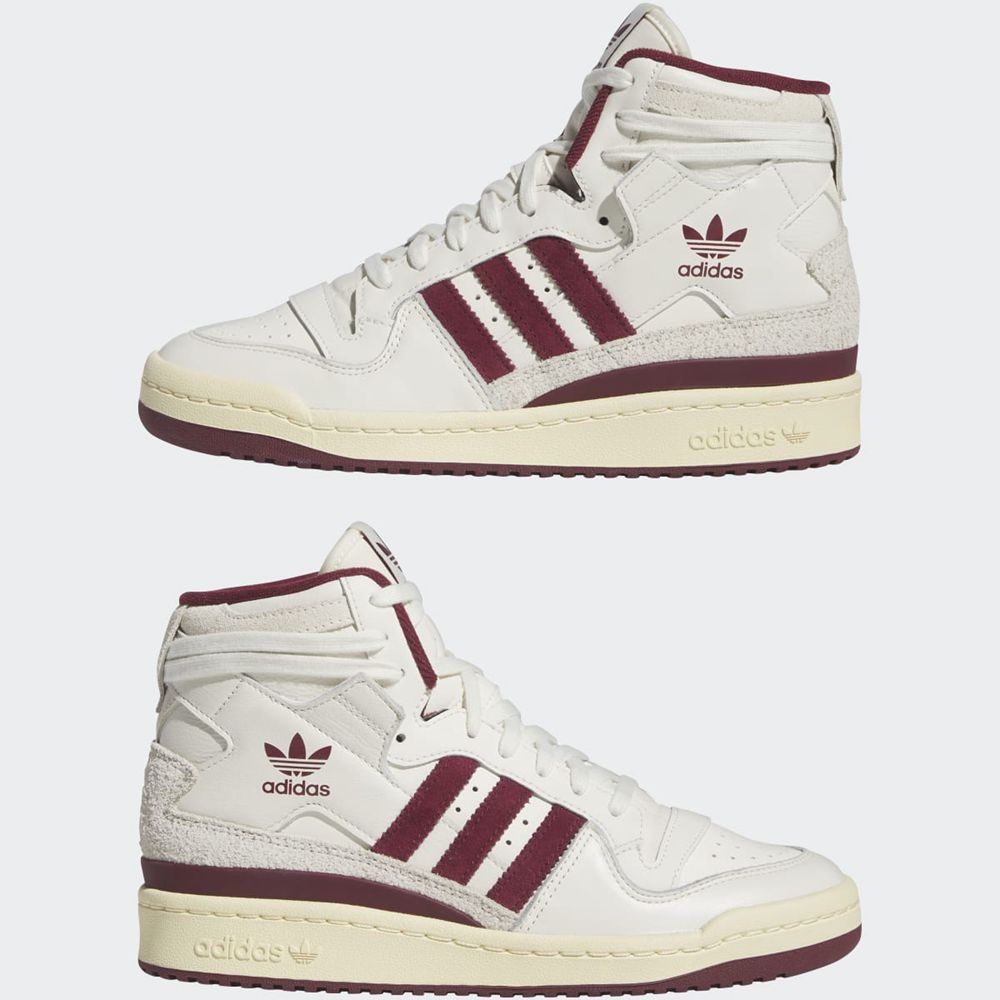 Basket Montante Adidas Forum 84 High Blanche Bordeaux Jaune Femme | HZQ-76569704