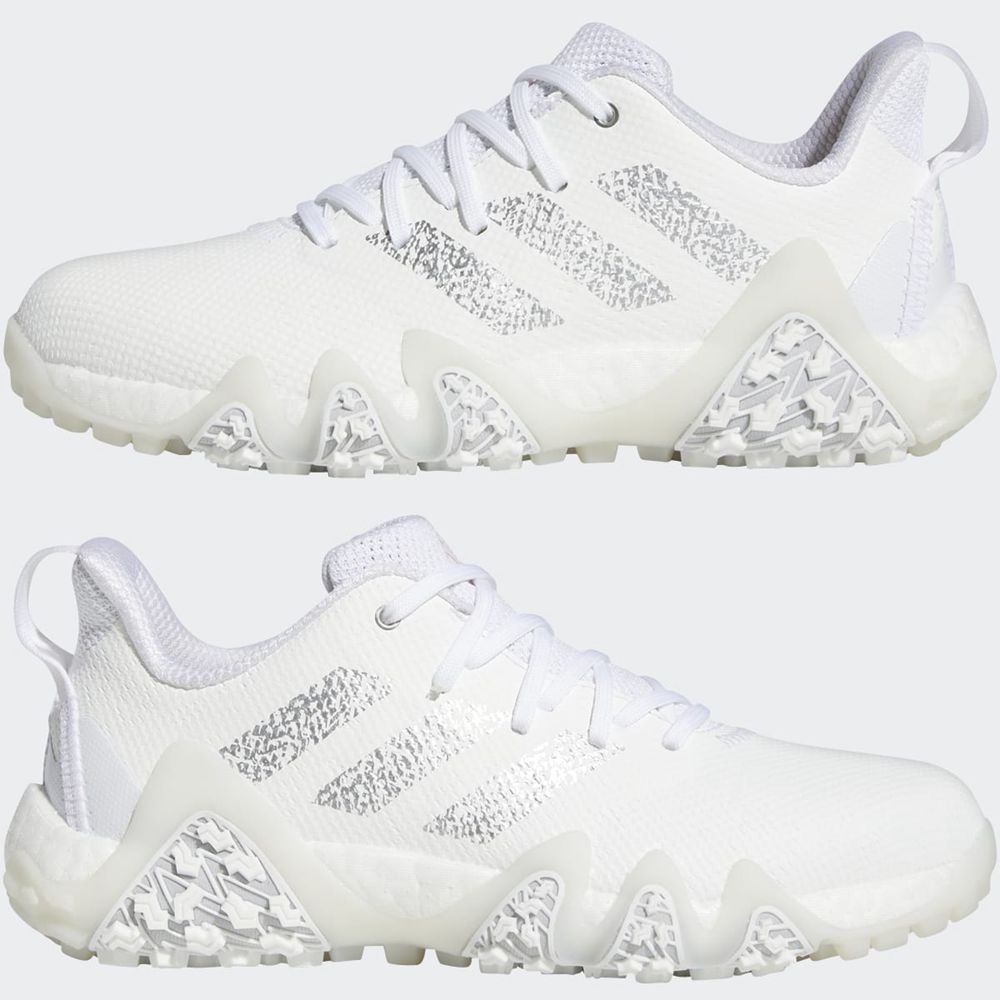 Chaussures De Golf Adidas Codechaos 22 Spikeless Blanche Argent Rose Femme | BGG-13425944