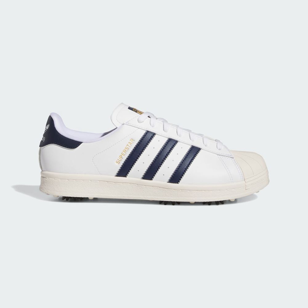 Chaussures De Golf Adidas Superstar Blanche Bleu Marine Femme | IZL-19890722