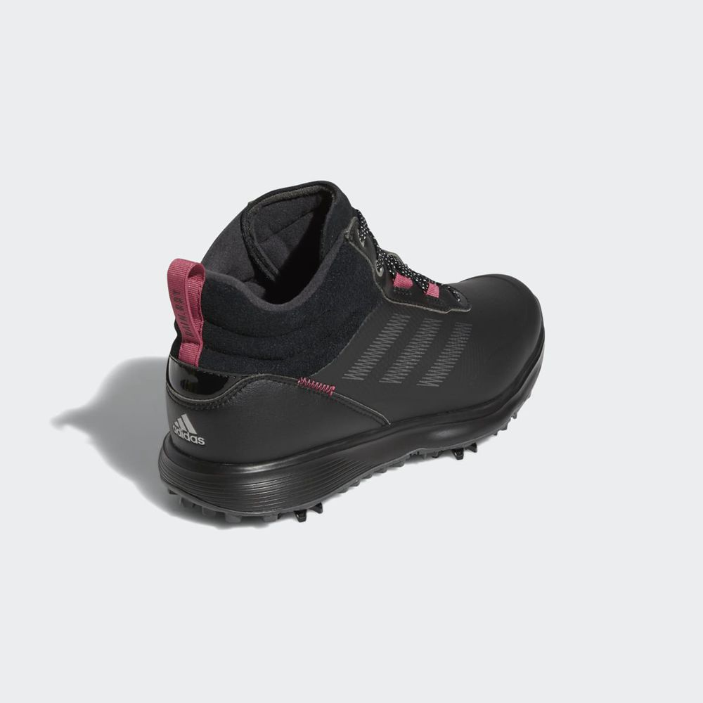 Chaussures De Golf Adidas S2G Mid-Cut Noir Argent Rose Femme | OME-51765207