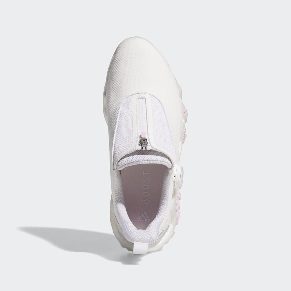 Chaussures De Golf Adidas Codechaos 22 Spikeless Blanche Argent Rose Femme | EMG-61125767