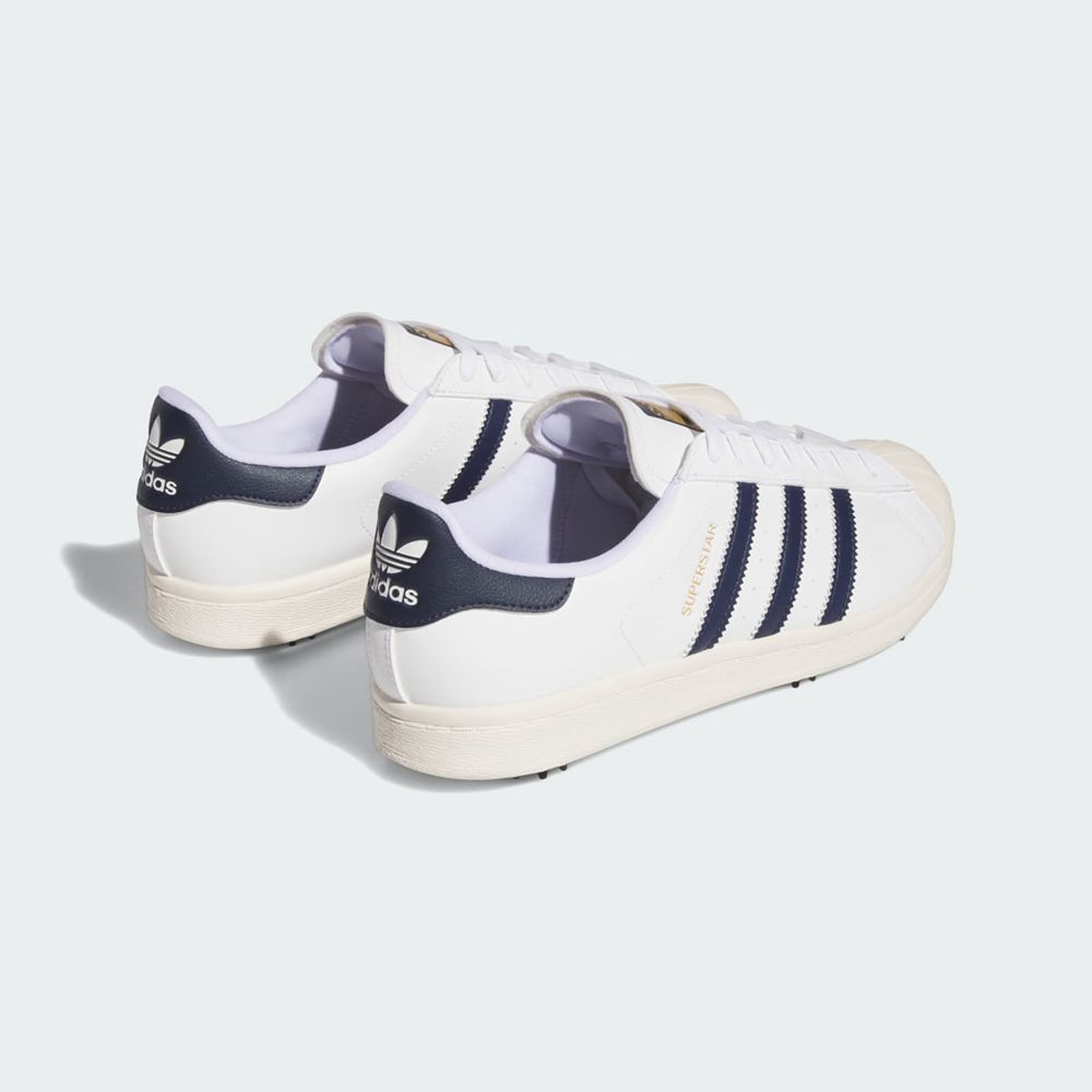 Chaussures De Golf Adidas Superstar Blanche Bleu Marine Femme | IZL-19890722