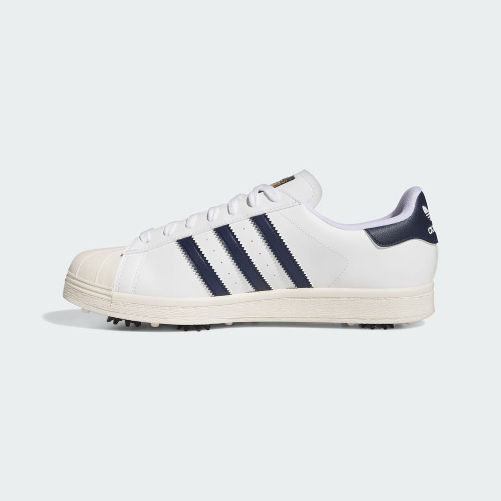 Chaussures De Golf Adidas Superstar Blanche Bleu Marine Femme | IZL-19890722