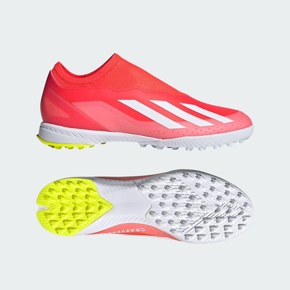 Chaussure de Foot Adidas X Crazyfast League Laceless Turf Rouge Blanche Jaune Femme | JVF-15109899