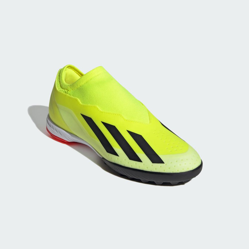 Chaussure de Foot Adidas X Crazyfast League Laceless Turf Jaune Noir Blanche Femme | PWC-49529238