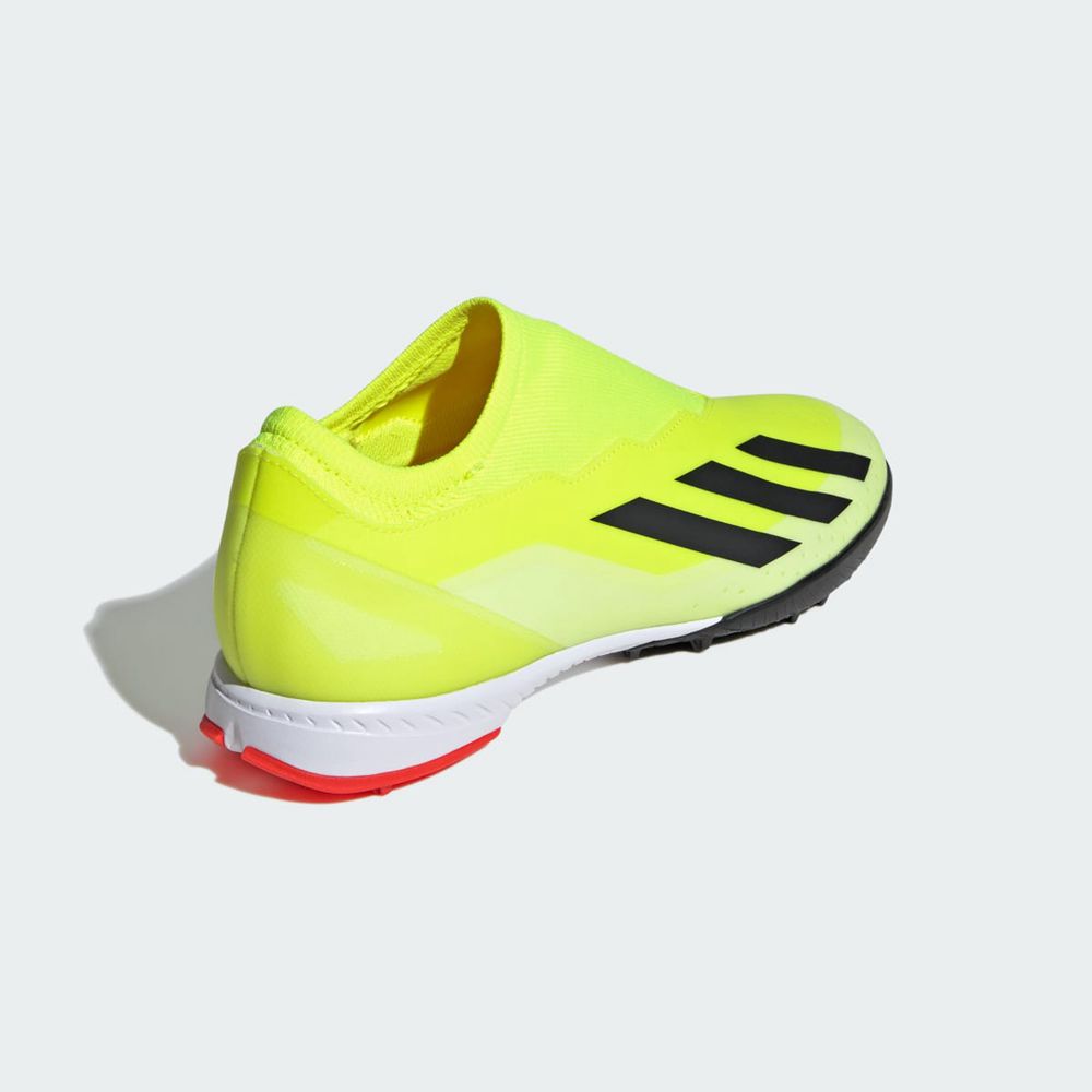 Chaussure de Foot Adidas X Crazyfast League Laceless Turf Jaune Noir Blanche Femme | PWC-49529238