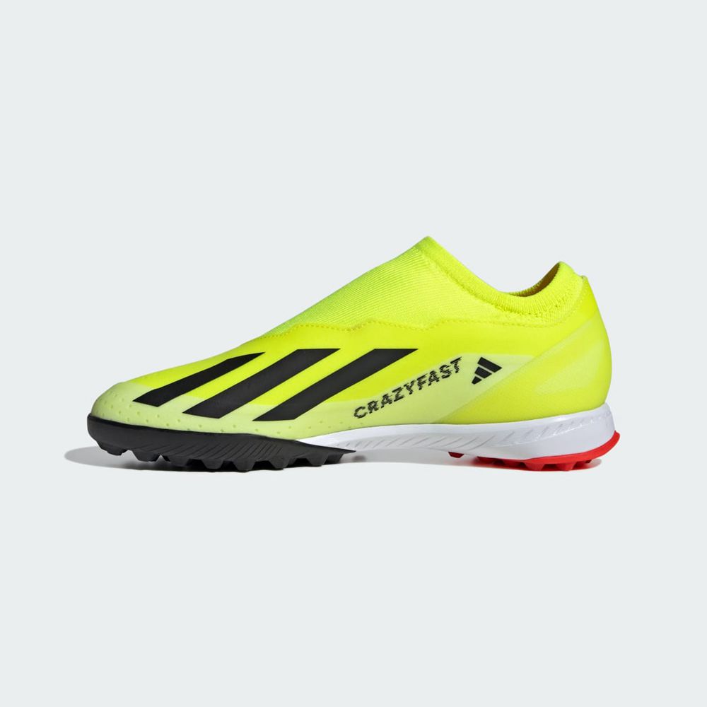 Chaussure de Foot Adidas X Crazyfast League Laceless Turf Jaune Noir Blanche Femme | PWC-49529238