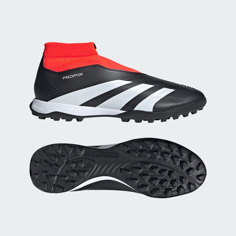 Chaussure de Foot Adidas Predator 24 League Laceless Turf Noir Blanche Rouge Femme | WDW-57283422