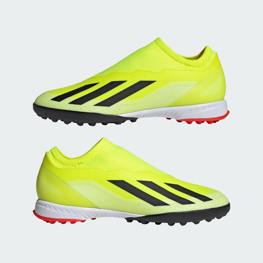 Chaussure de Foot Adidas X Crazyfast League Laceless Turf Jaune Noir Blanche Femme | PWC-49529238