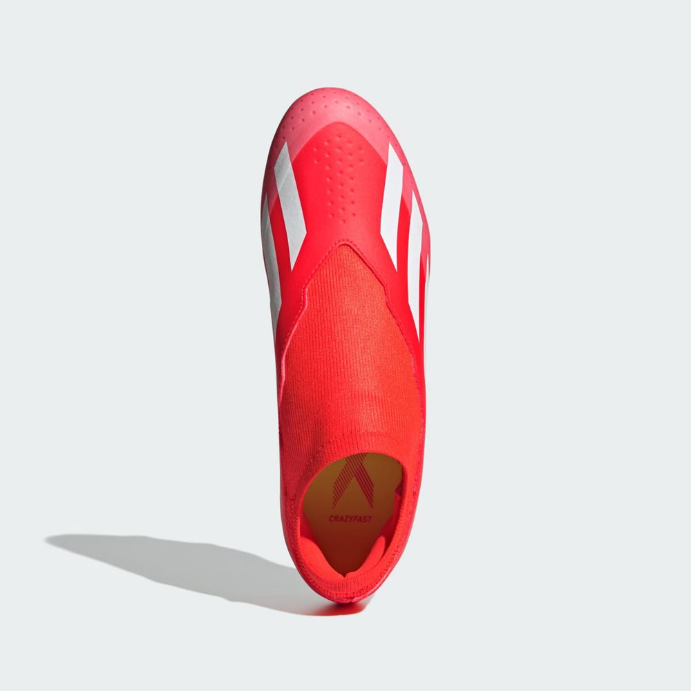 Chaussure de Foot Adidas X Crazyfast League Laceless Firm Ground Rouge Blanche Jaune Femme | XOI-81345259