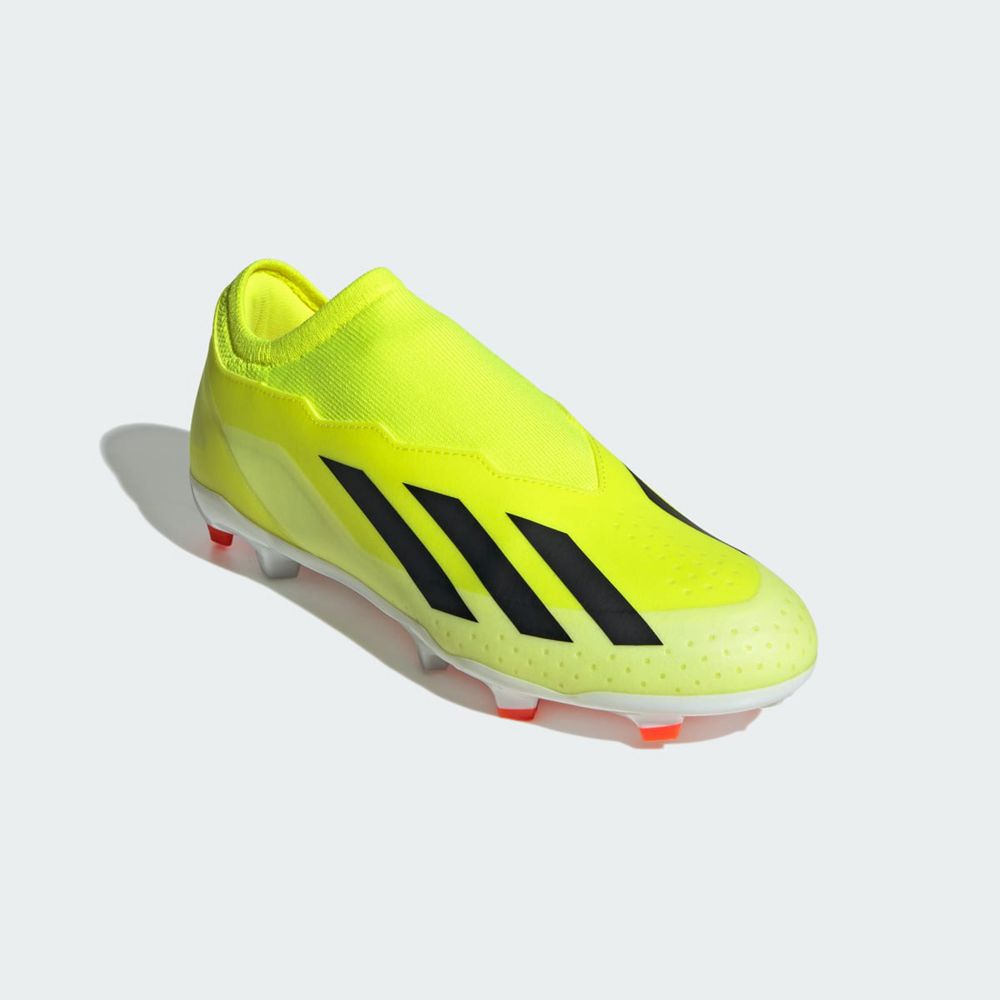 Chaussure de Foot Adidas X Crazyfast League Laceless Firm Ground Jaune Noir Blanche Femme | XWI-48368265