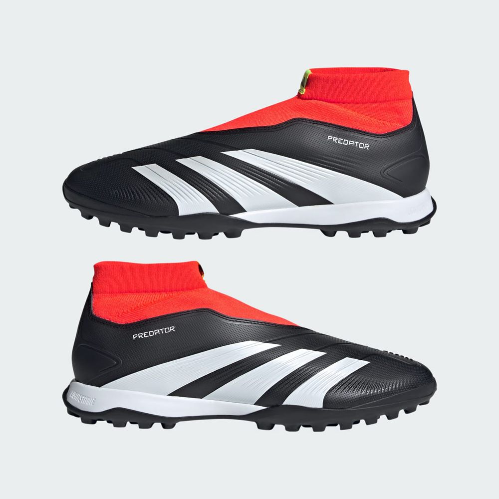 Chaussure de Foot Adidas Predator 24 League Laceless Turf Noir Blanche Rouge Femme | WDW-57283422