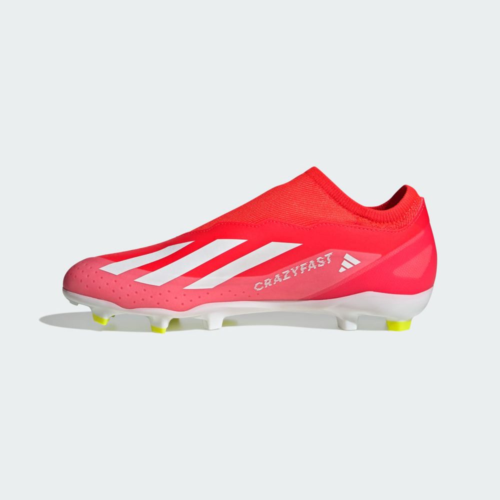 Chaussure de Foot Adidas X Crazyfast League Laceless Firm Ground Rouge Blanche Jaune Femme | XOI-81345259