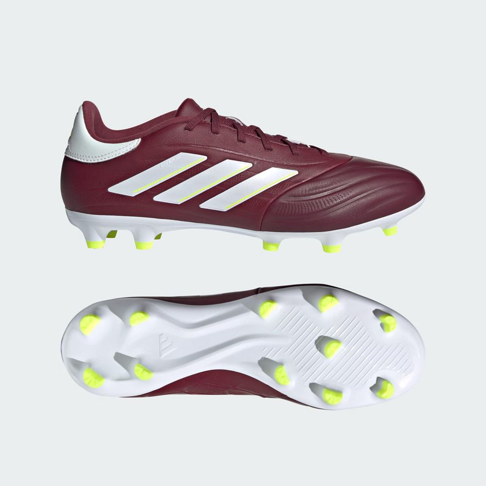 Chaussure de Foot Adidas Copa Pure II League Firm Ground Bordeaux Blanche Jaune Femme | LTZ-42718343