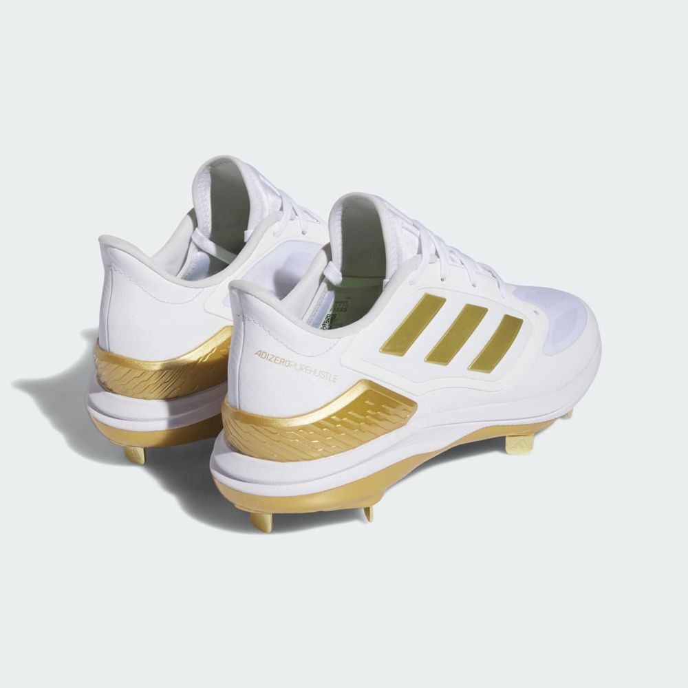 Chaussure de Foot Adidas Adizero Purehustle 3 Elite Blanche Doré Femme | CPA-66760754