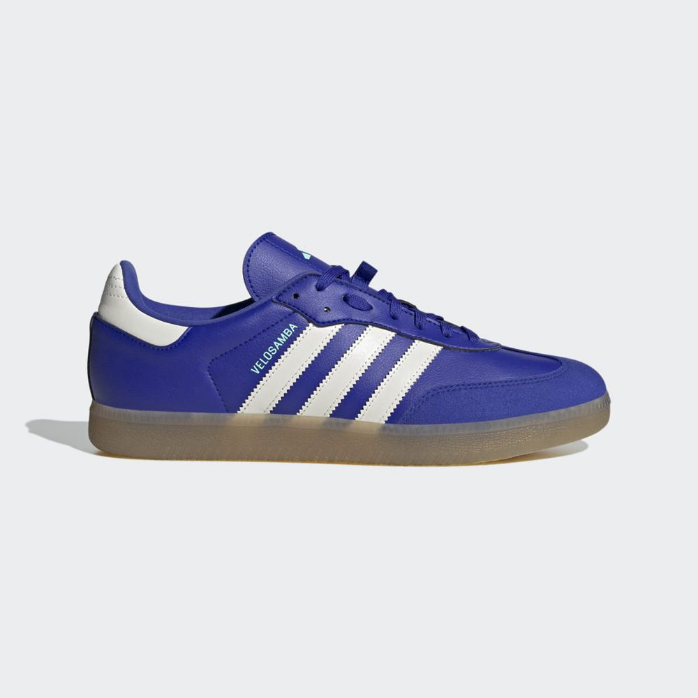 Chaussures Cyclisme Adidas The Velosamba Vegan Bleu Blanche Vert Femme | GPZ-62453732