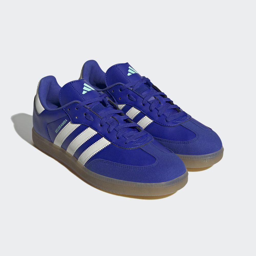 Chaussures Cyclisme Adidas The Velosamba Vegan Bleu Blanche Vert Femme | GPZ-62453732