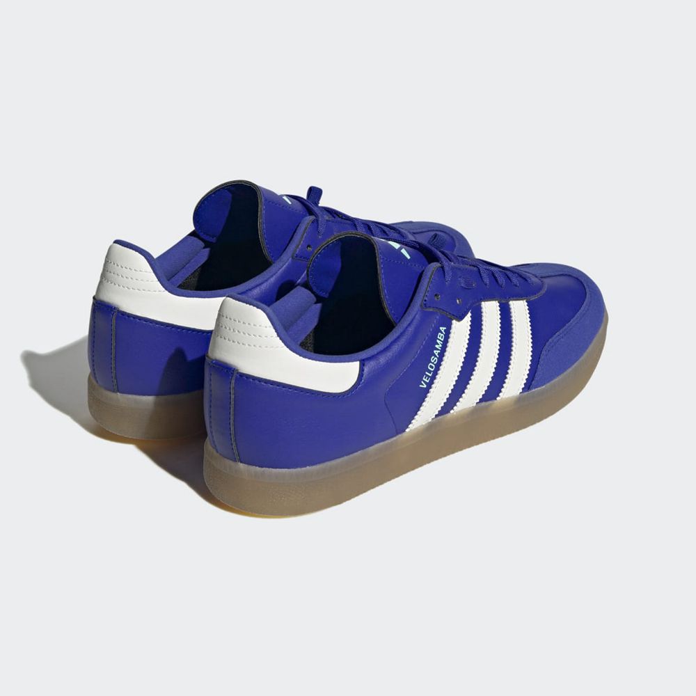 Chaussures Cyclisme Adidas The Velosamba Vegan Bleu Blanche Vert Femme | GPZ-62453732