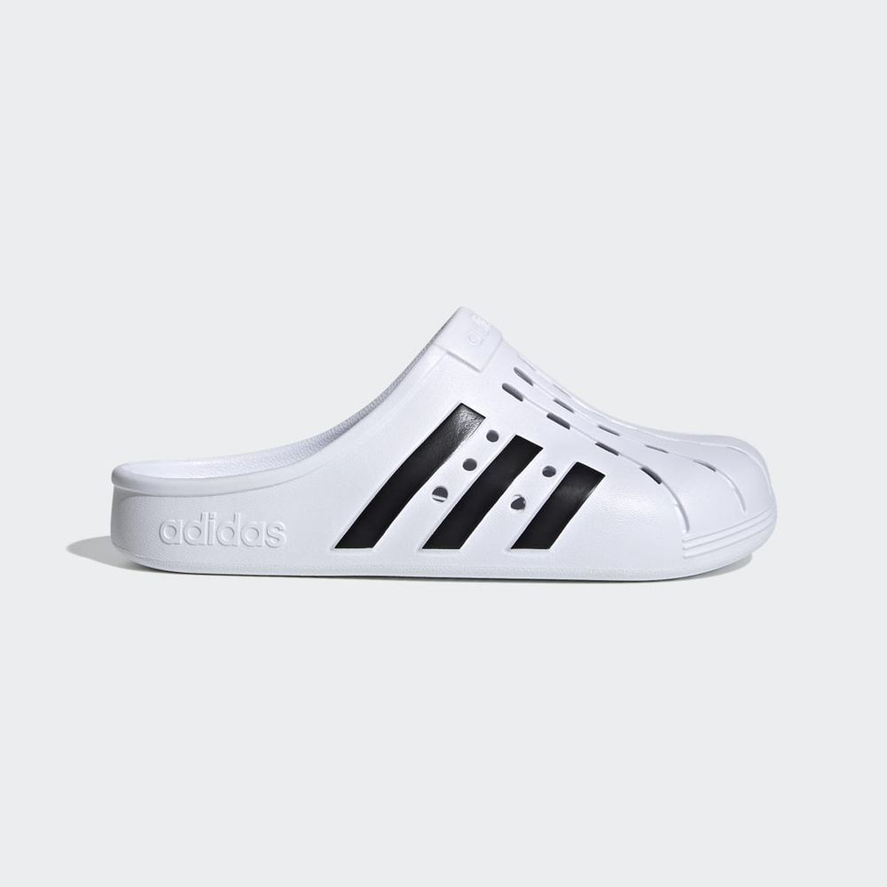 Sabot Adidas Adilette Blanche Noir Femme | MBB-75257097