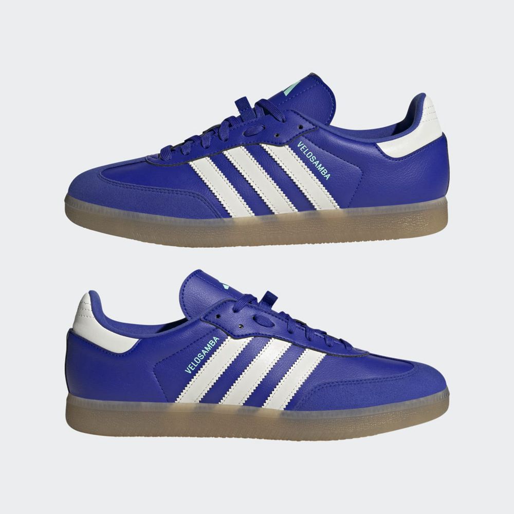 Chaussures Cyclisme Adidas The Velosamba Vegan Bleu Blanche Vert Femme | GPZ-62453732