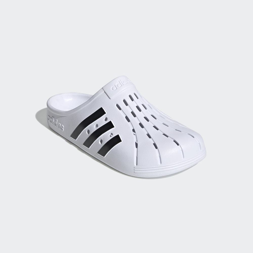 Sabot Adidas Adilette Blanche Noir Femme | MBB-75257097