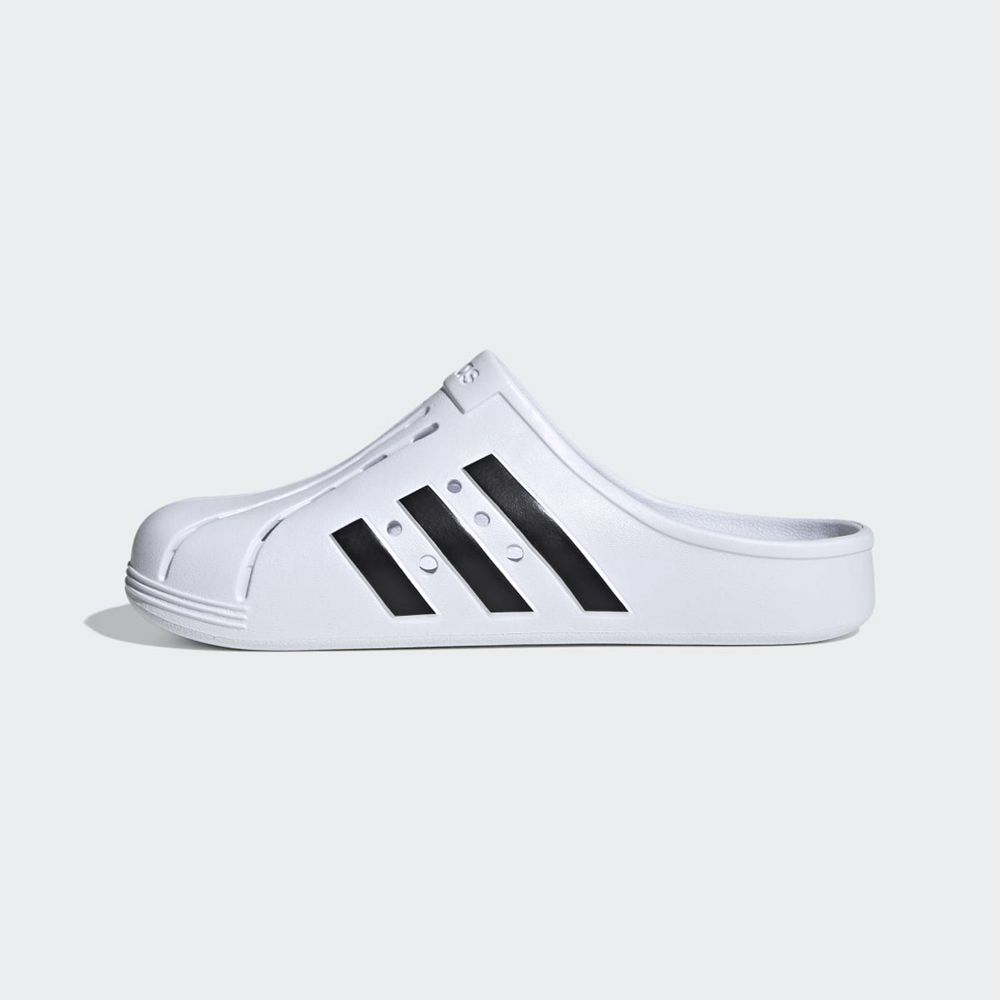 Sabot Adidas Adilette Blanche Noir Femme | MBB-75257097