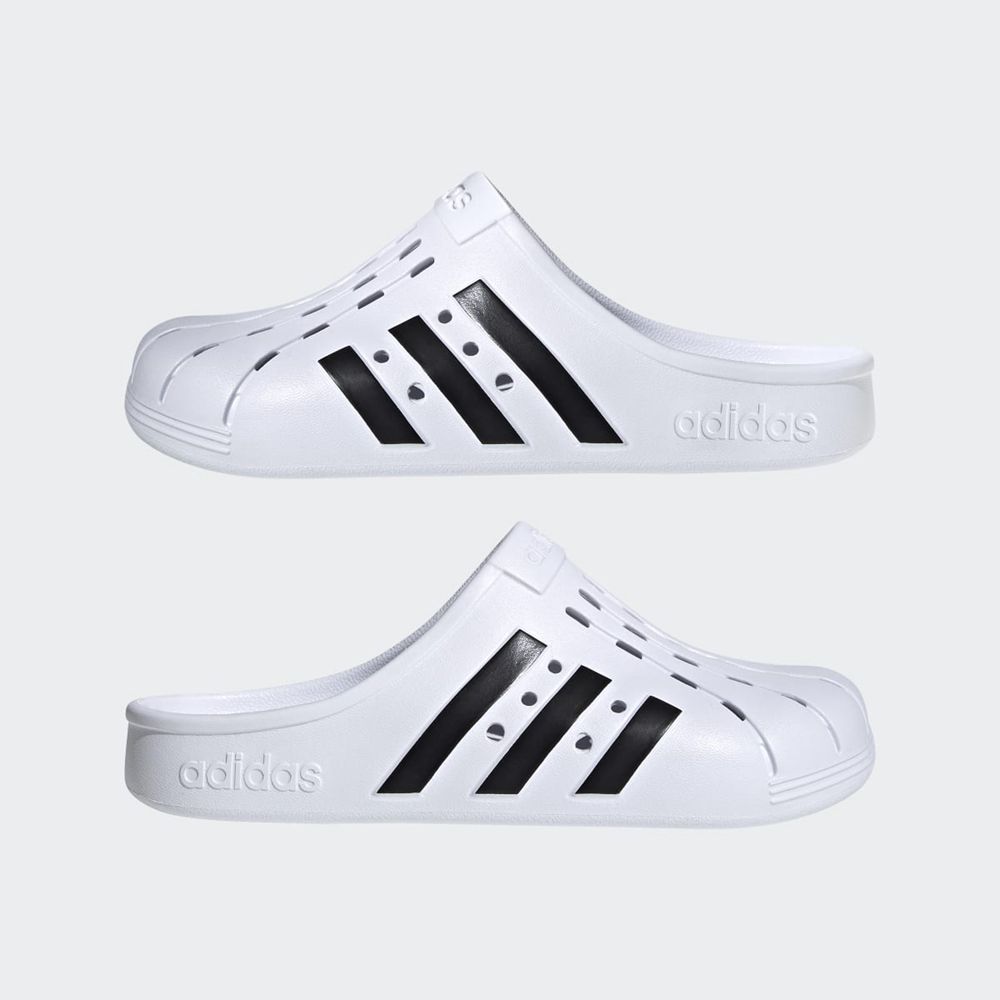 Sabot Adidas Adilette Blanche Noir Femme | MBB-75257097